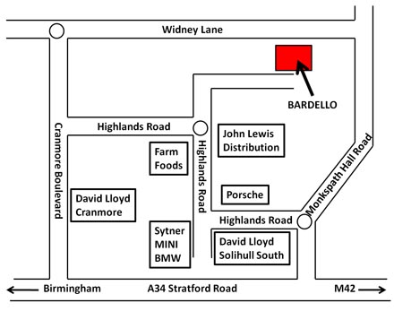 Map, Bardello Solihull